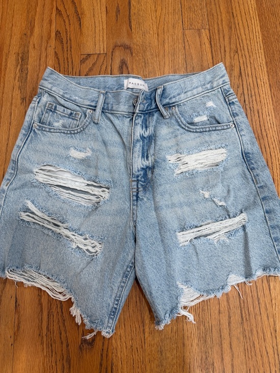PacSun Pants - PacSun Light Wash Distressed Denim Shorts for Women